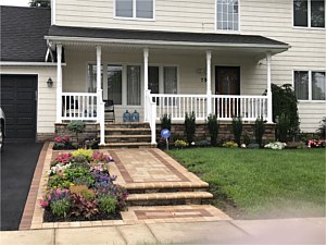 boral chardonnay country ledgestone cultured stone porch nicolock travertina walkway bullnose